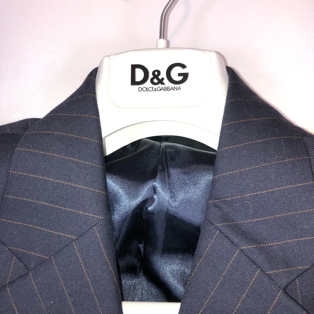 Banana Republic Modern Suit Navy Blue Pinstripe 100% Wool 32x30 Mens 2 Piece